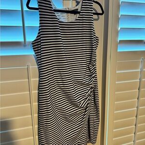 Market & Spruce Black and White Striped Mini Dress
